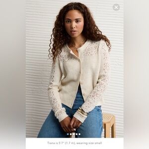 AE NWT Knit Lace Cardigan Small